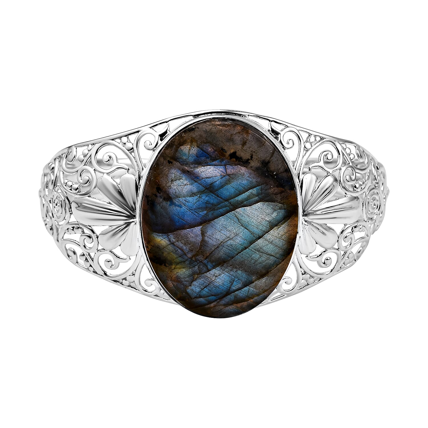 76.79 Ct Rare Size Labradorite Cuff Bangle in Silver 35.25 Grams 7.5 Inch 3398505 0