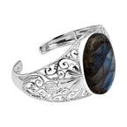 Vegas Buy - Rare Size Labradorite Bangle (Size 7.5) in Sterling Silver 76.790 Ct, Silver Wt. 32.00 Gms