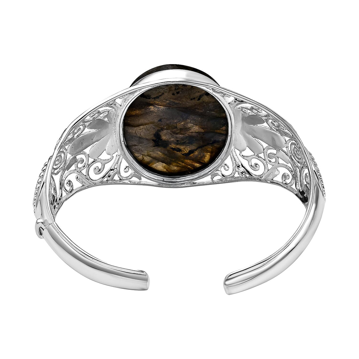 76.79 Ct Rare Size Labradorite Cuff Bangle in Silver 35.25 Grams 7.5 Inch 3398505 3