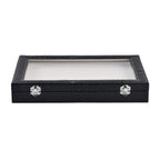 Dragon Skin Pattern 150-Slot Anti Tarnish Lining Ring Box with Glass Window (35x24x5.5cm) - Black_7601627_2