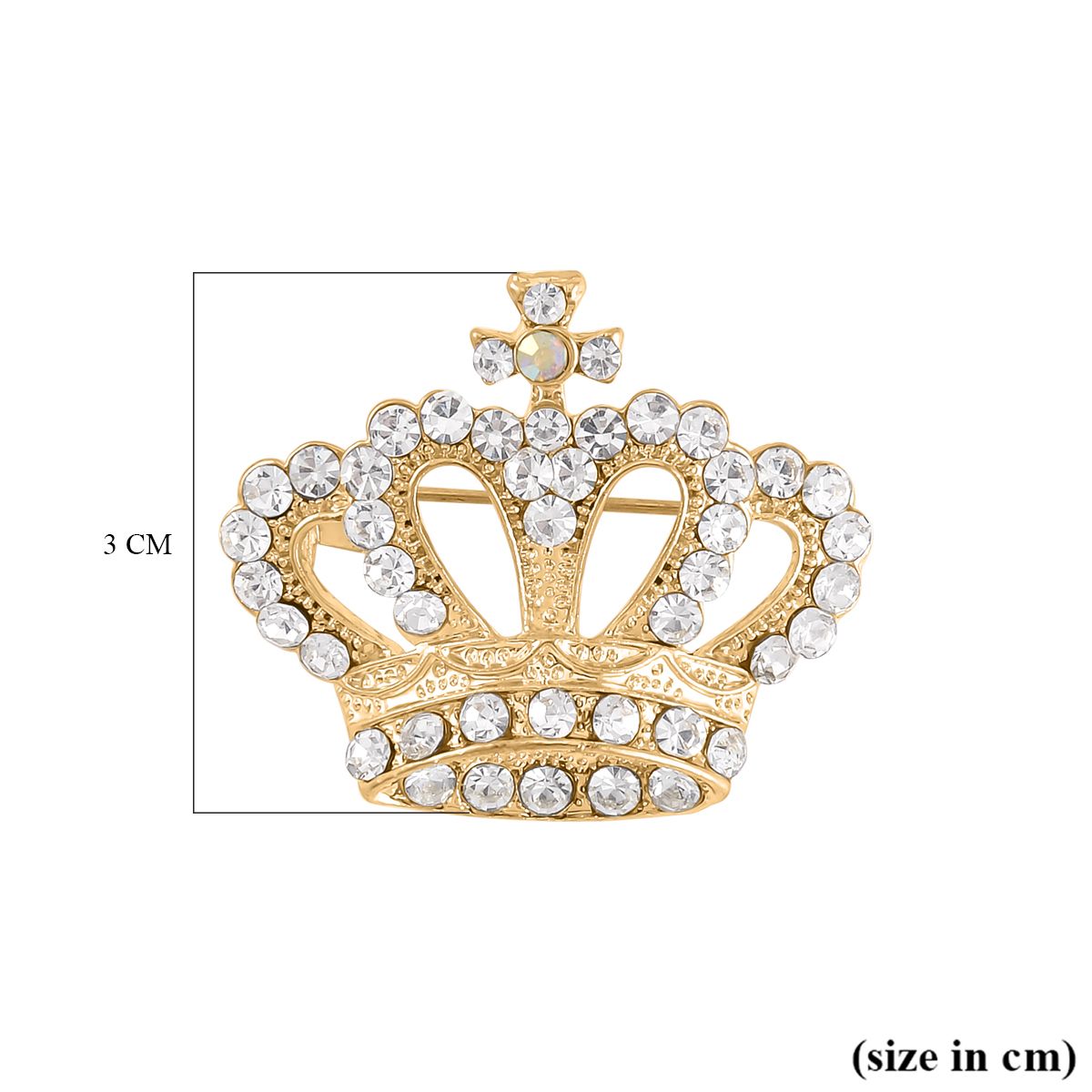 Crown White Crystal, Simulated Mystic White Crystal Brooch 0.02 ct 0.020 Ct. 7602197 4