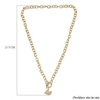 White Cubic Zirconia Cable Chain Duck Necklace (Size - 20) with T-Bar Clasp in Yellow Gold Tone_7606827_3