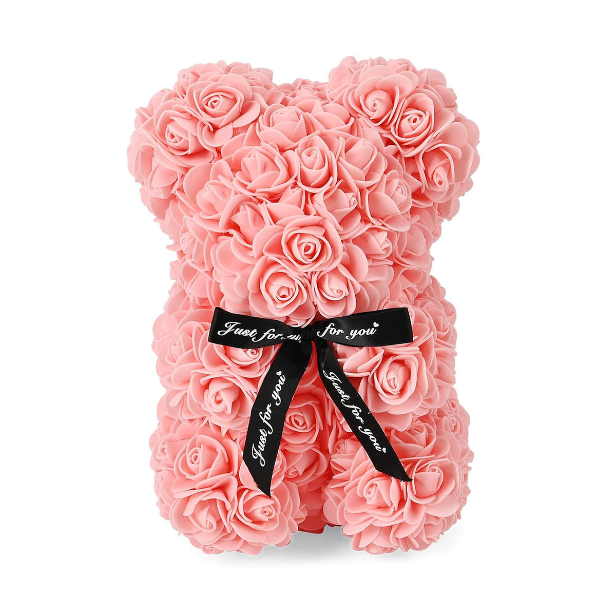 Handcrafted Faux Rose Flower Bear with Bow 7611468 0