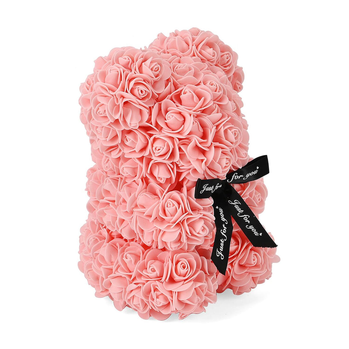 Handcrafted Faux Rose Flower Bear with Bow 7611468 5