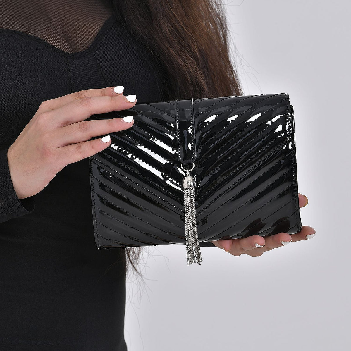 PU V shaped Quilted Design Crossbody Bag 7612378 0