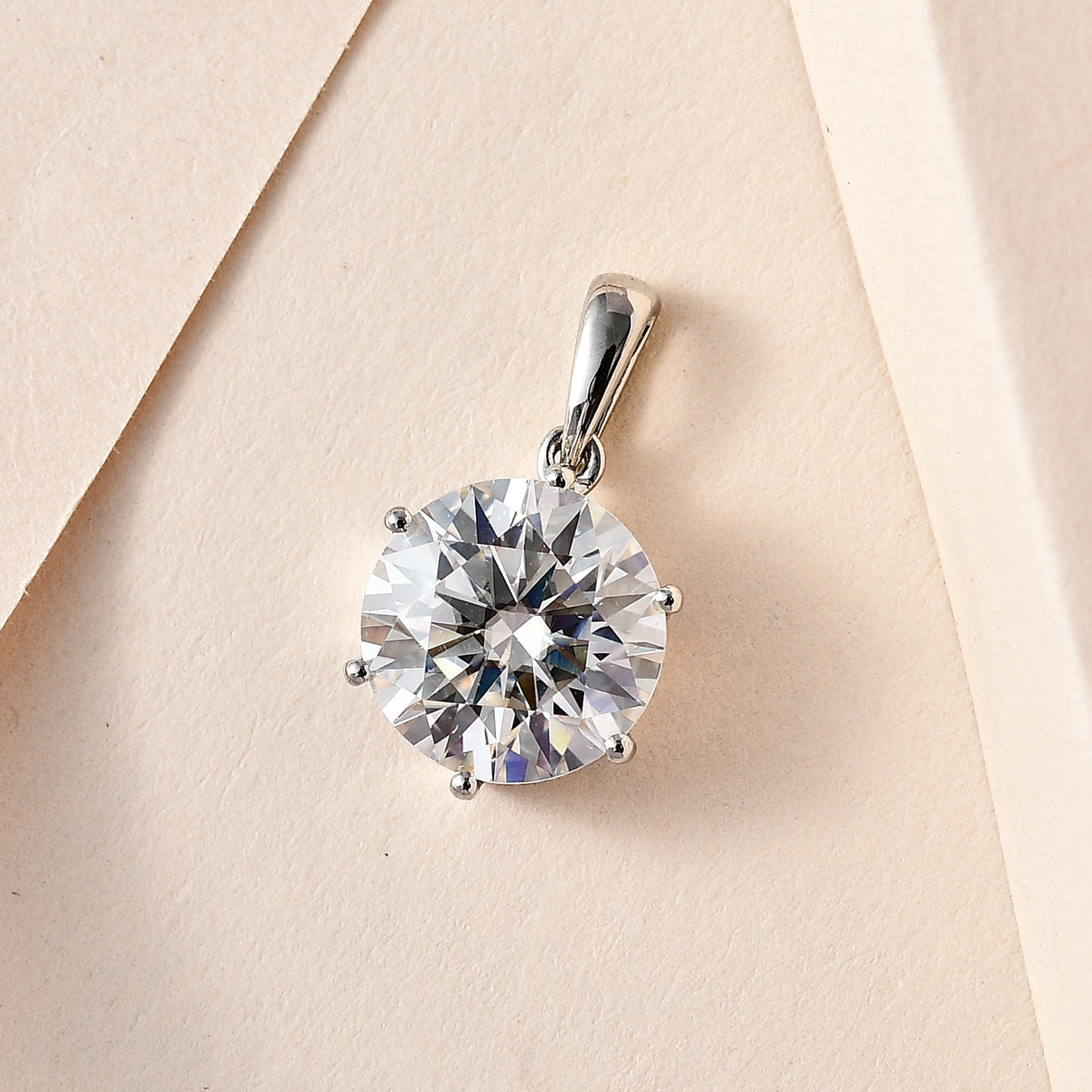 950 Platinum 3.47 Ct Moissanite Solitaire Pendant 7612512 2