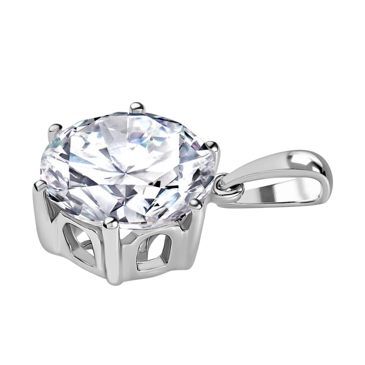 950 Platinum 3.47 Ct Moissanite Solitaire Pendant 7612512 4