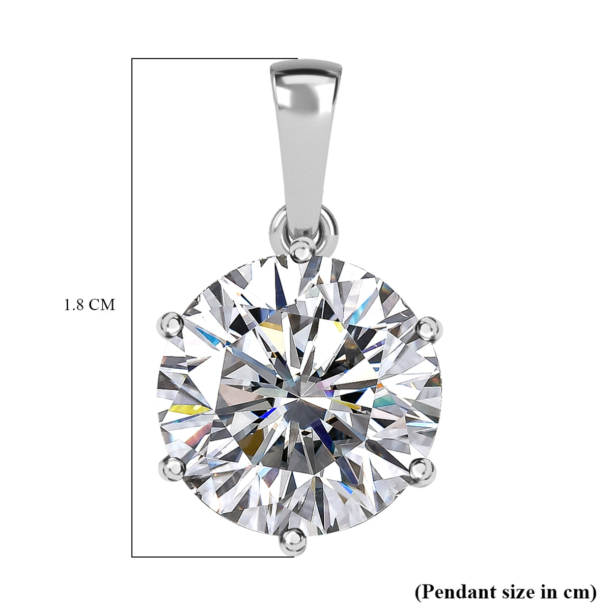 950 Platinum 3.47 Ct Moissanite Solitaire Pendant 7612512 6