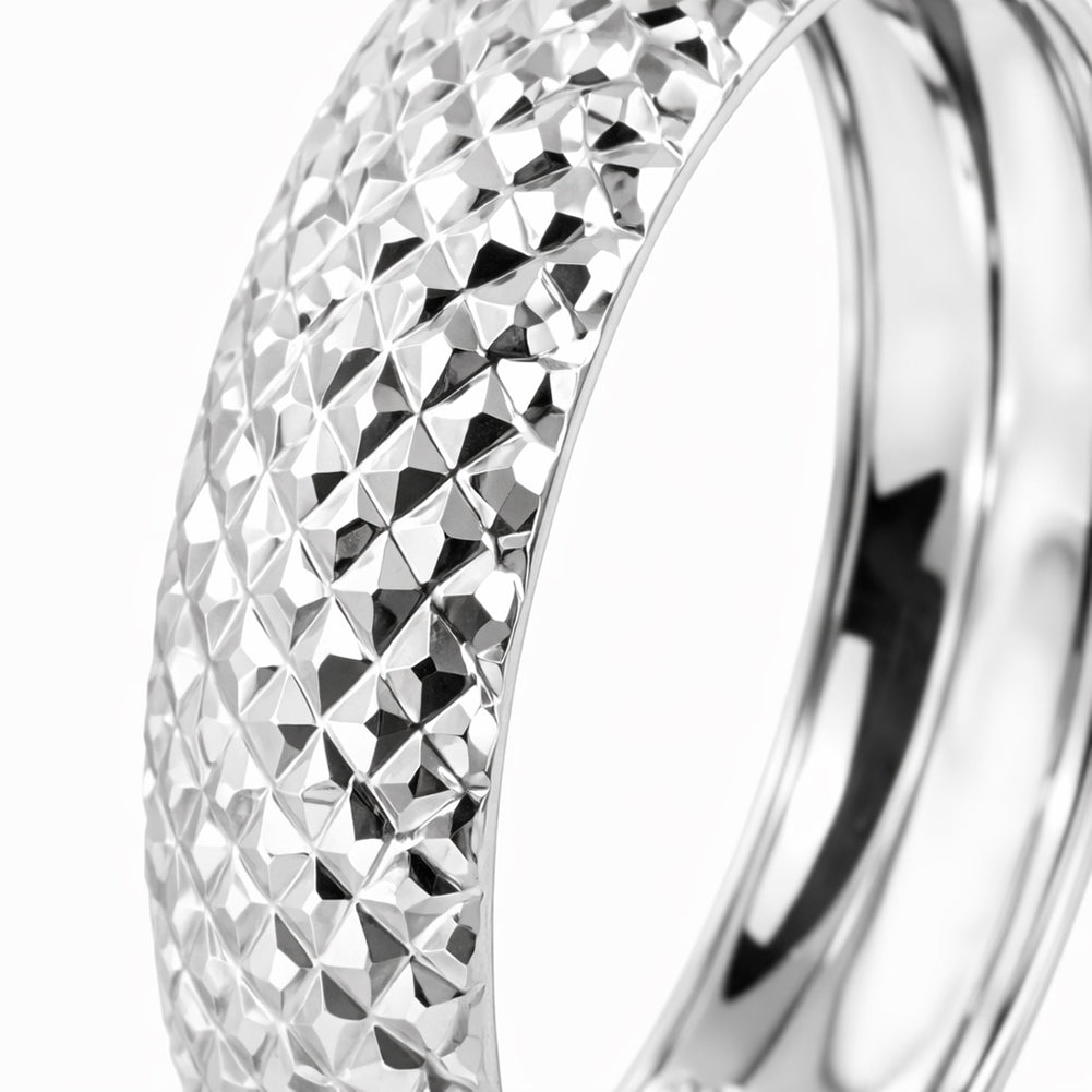Royal Bali Collection - 9K White Gold Diamond Cut Band Ring_7615319_3