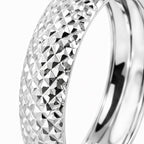 Royal Bali Collection - 9K White Gold Diamond Cut Band Ring_7615319_3