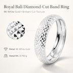 Royal Bali Collection - 9K White Gold Diamond Cut Band Ring_7615319_4