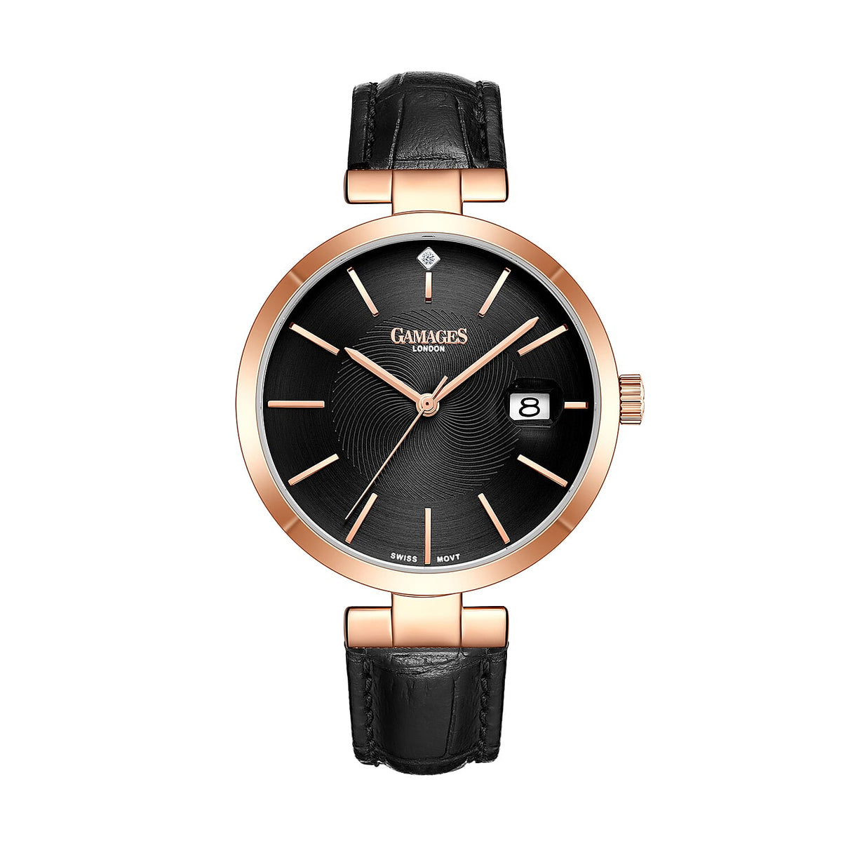 GAMAGES OF LONDON Women's Diamond Watch - Black V32536167 0
