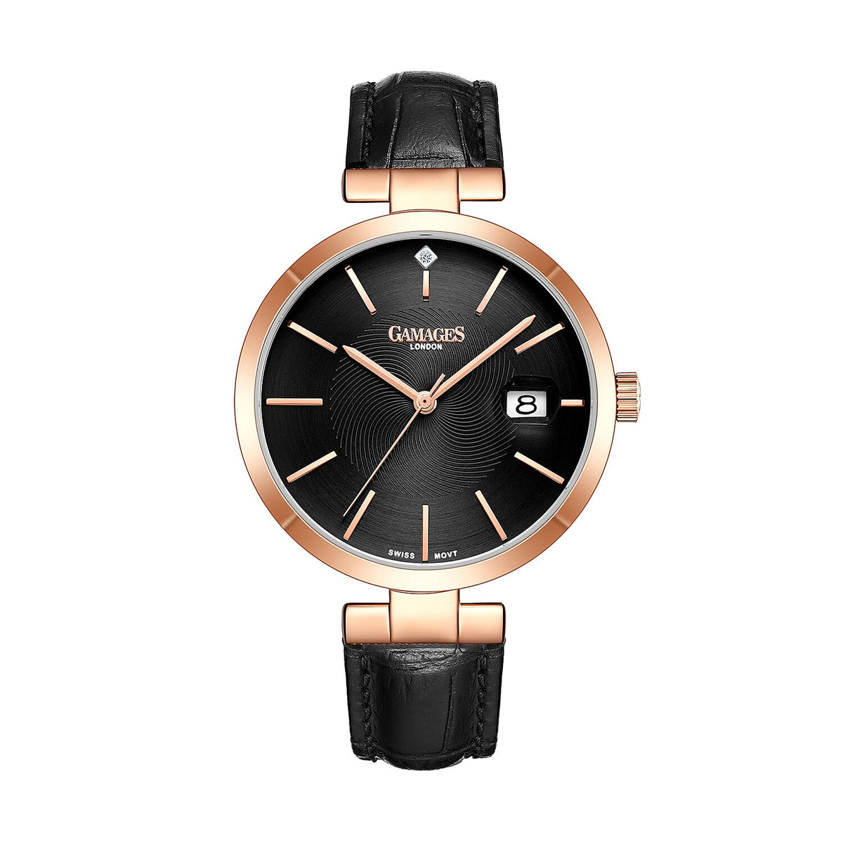 GAMAGES OF LONDON Women's Diamond Watch - Black V32536167 0