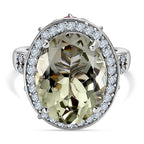 Prasiolite, Multi-Tourmaline & Natural Zircon Ring in Platinum Overlay Sterling Silver 11.38 Ct, Silver Wt. 5.26 Gms._7615838