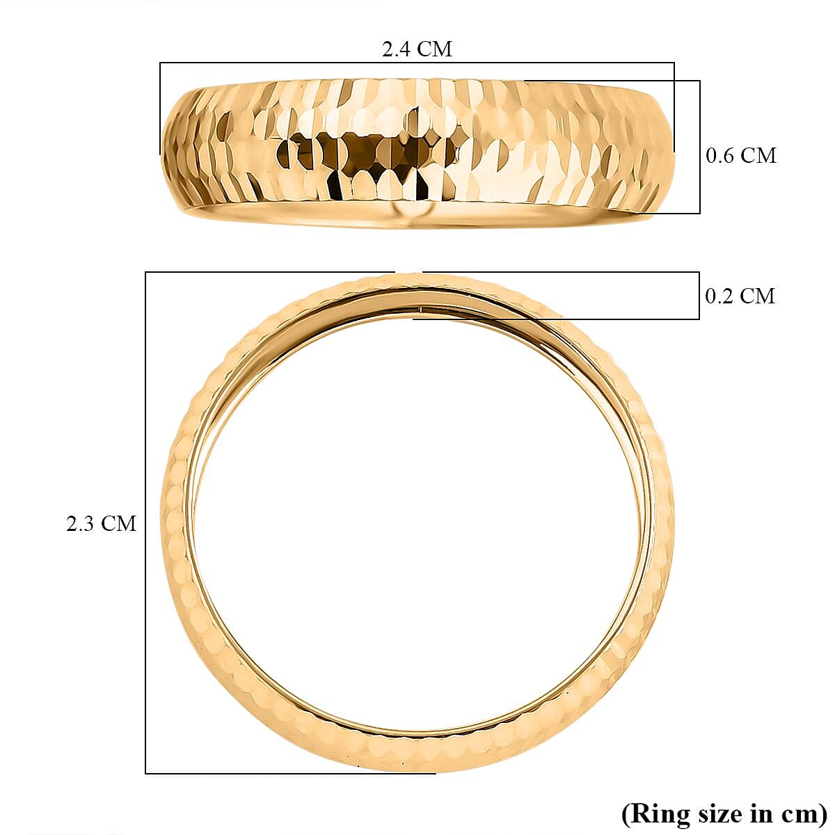 Handmade Diamond Cut Band Ring in 9K Yellow Gold 7615901 5