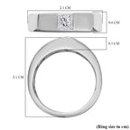 D'Joy Moissanite Solitaire Band Ring in Platinum Overlay Sterling Silver_7616286_5
