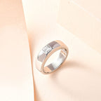 D'Joy Moissanite Solitaire Band Ring in Platinum Overlay Sterling Silver_7616292_1