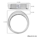 D'Joy Moissanite Solitaire Band Ring in Platinum Overlay Sterling Silver_7616292_5