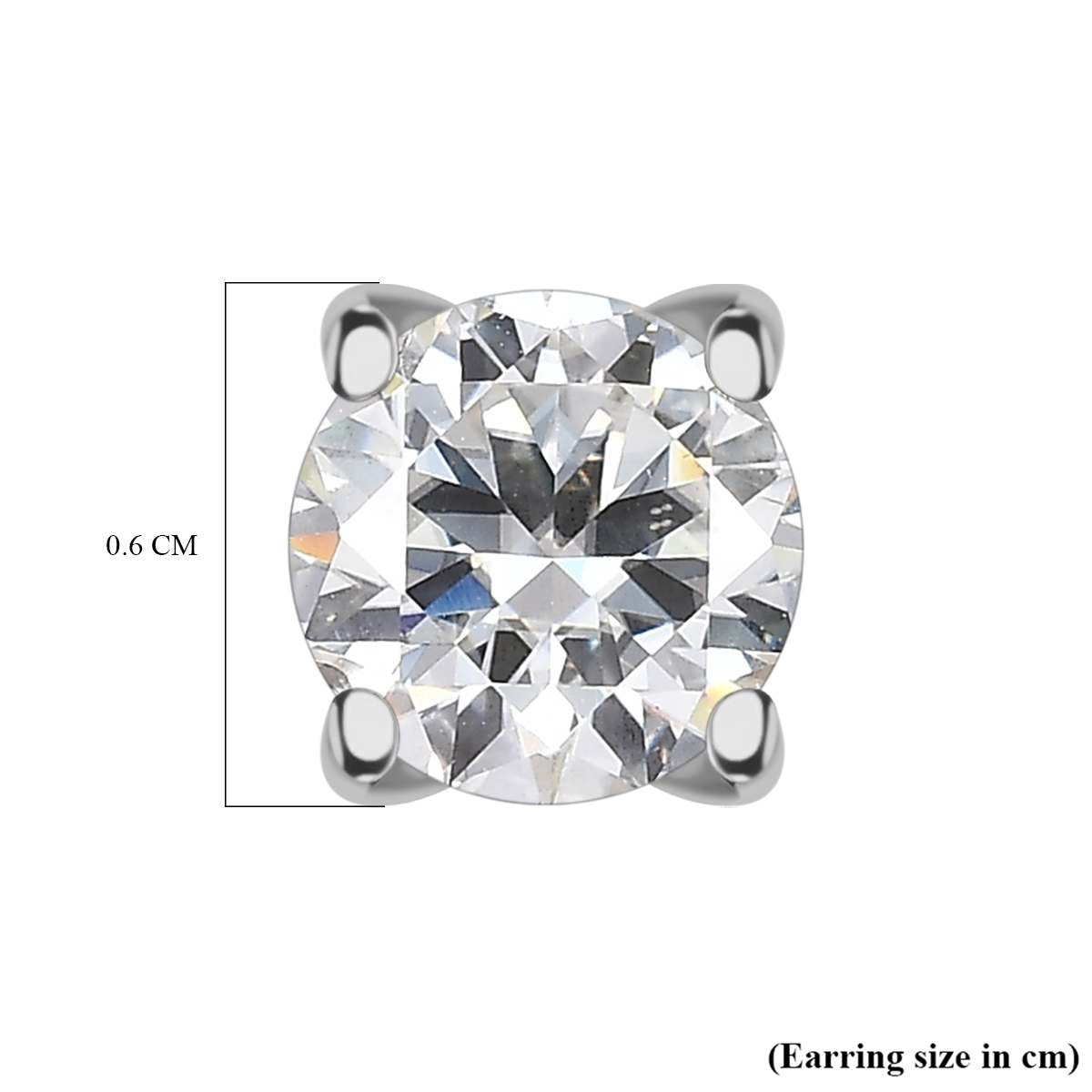 Moissanite Solitaire Stud Earrings in Platinum Overlay Sterling Silver 1.50 Ct. 7617578 5
