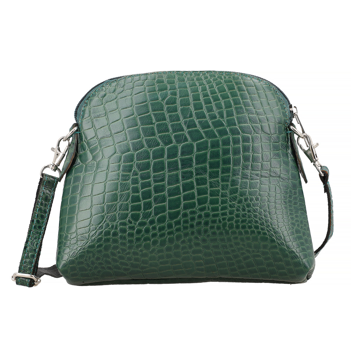 Genuine Leather Croc Embossed Crossbody Bag - Green V32528740 0