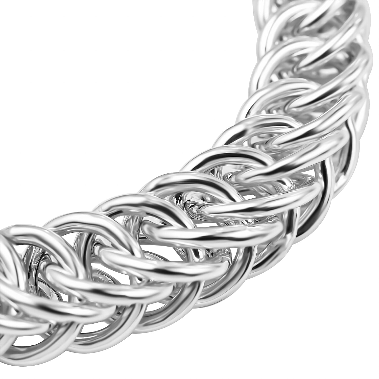 Sterling Silver Double Cuban Bracelet (Size 7.5) with Lobster Clasp, Silver Wt. 19.40 Gms. 7619707 2