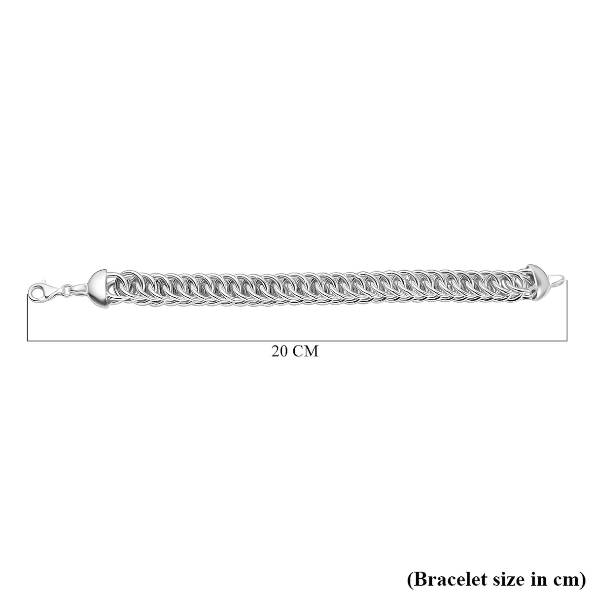 Sterling Silver Double Cuban Bracelet (Size 7.5) with Lobster Clasp, Silver Wt. 19.40 Gms. 7619707 4