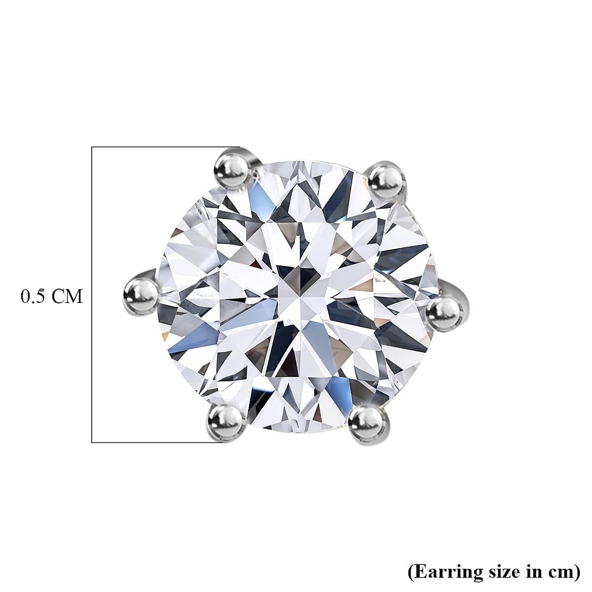 LUXURIANT 1 Ct. Lab Grown Diamond  Earring with Push Back in 14K White Gold SGL Certified V32529750 7