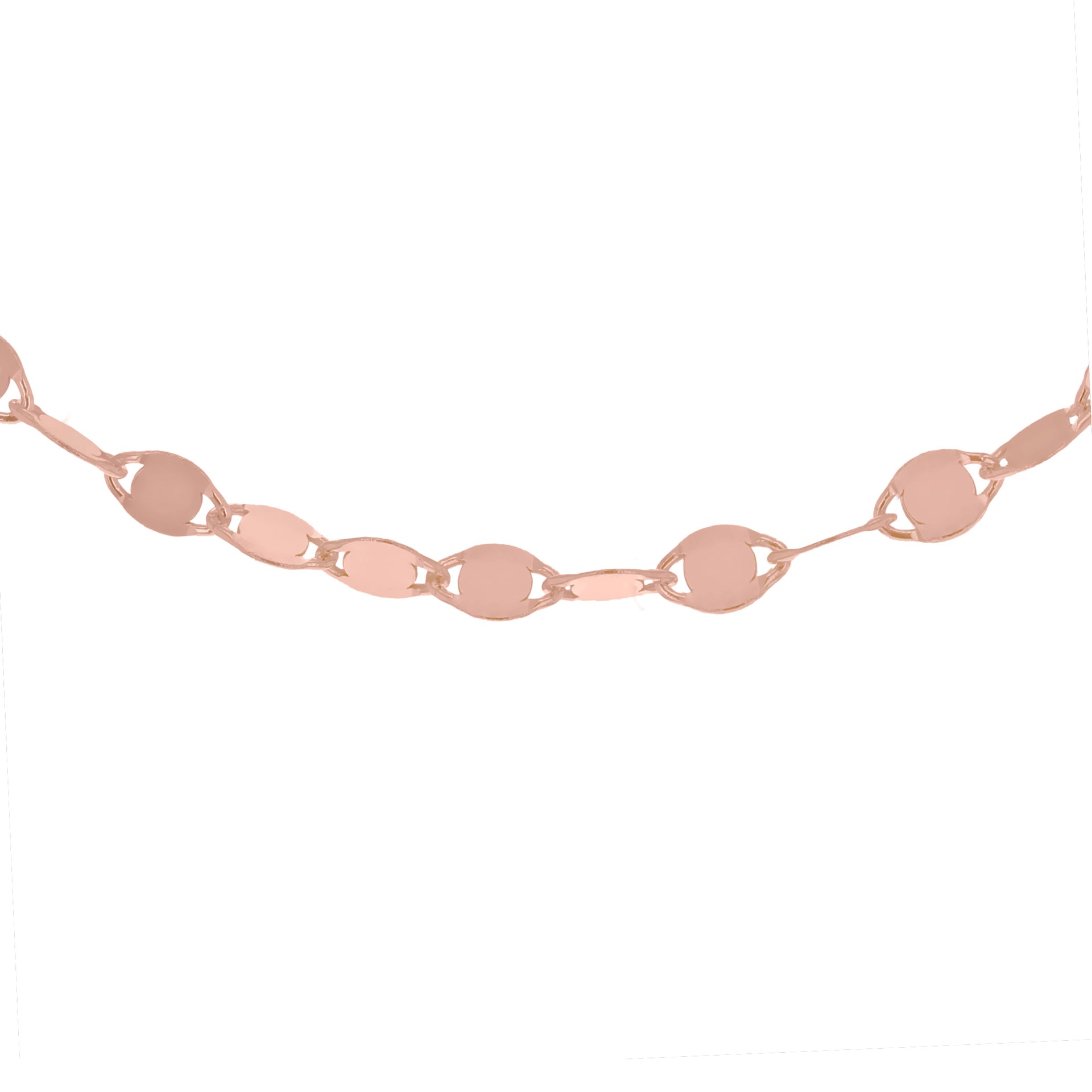 Sterling Silver Rose Gold Plated Flat Mirror 2.6mm Link Chain 18 Inch 7620589 0