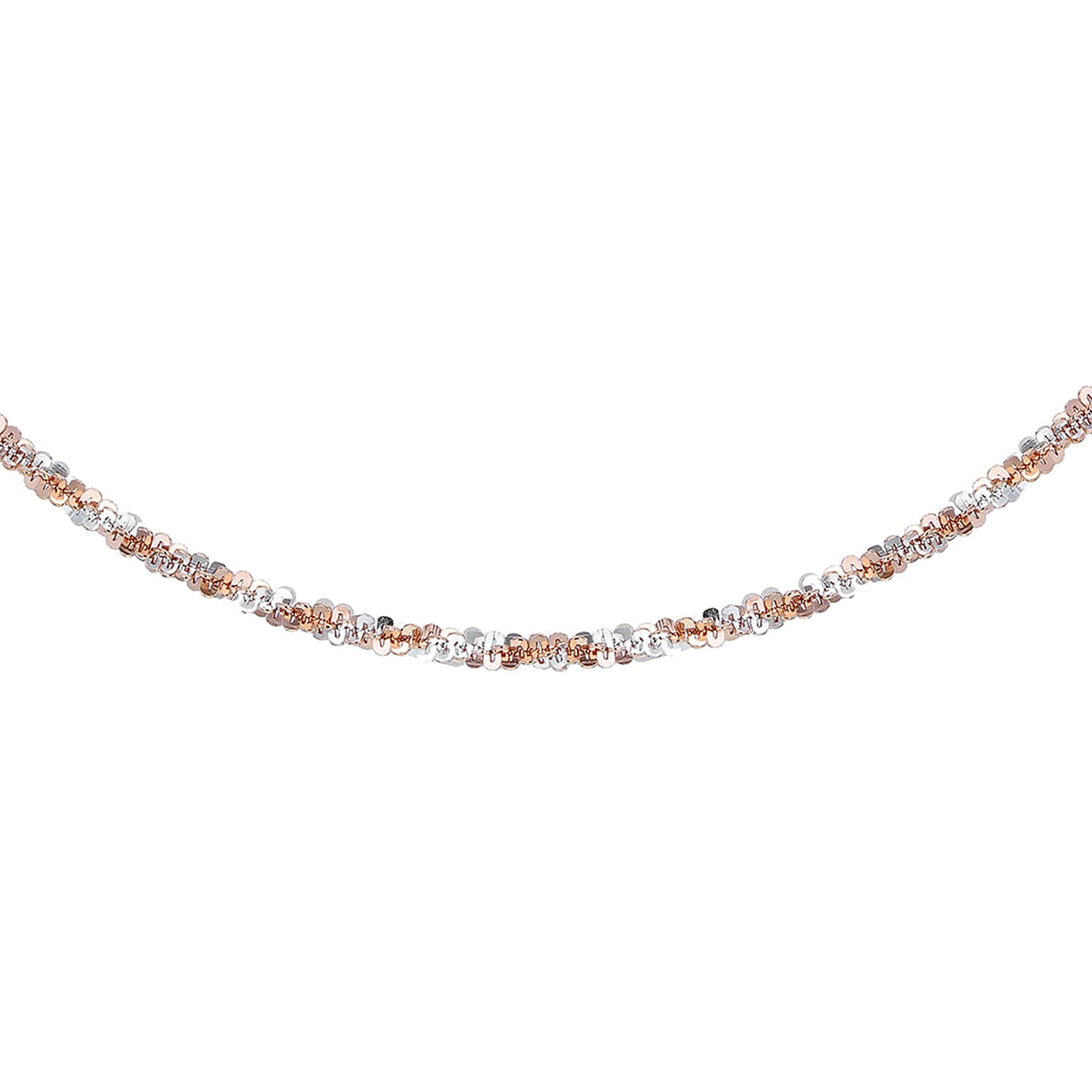 Sterling Silver 2 Tone 1.8mm Twisted Tocalle Bracelet 18 Inch 7620624 2