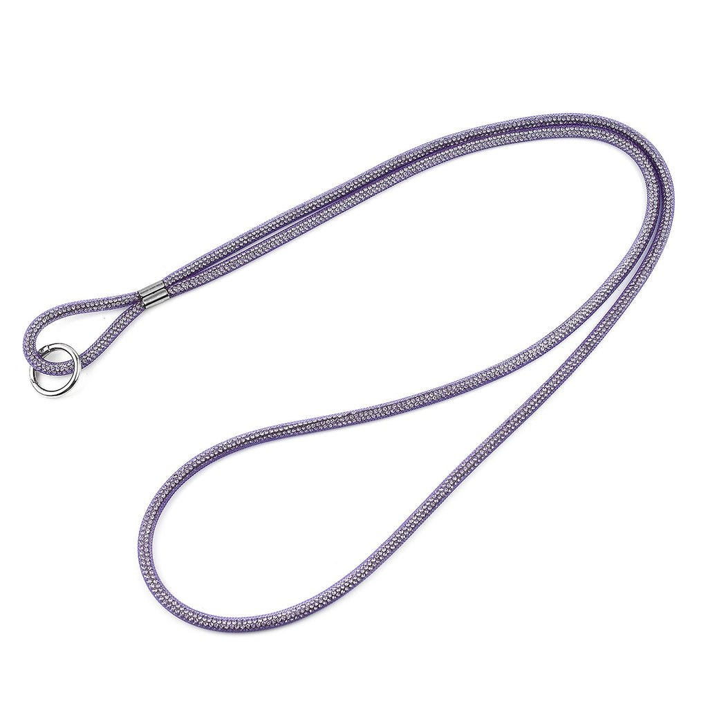 Universal Hanging Neck Phone Strap Decorated with Rhinestones (1.5 m) - Purple_7627323