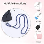 Hands-free multipurpose rhinestone neck strap for phone, keys and ID card