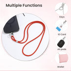 Universal Hanging Neck Phone Strap Decorated with Rhinestones (1.5 m) - Red_7627326_3