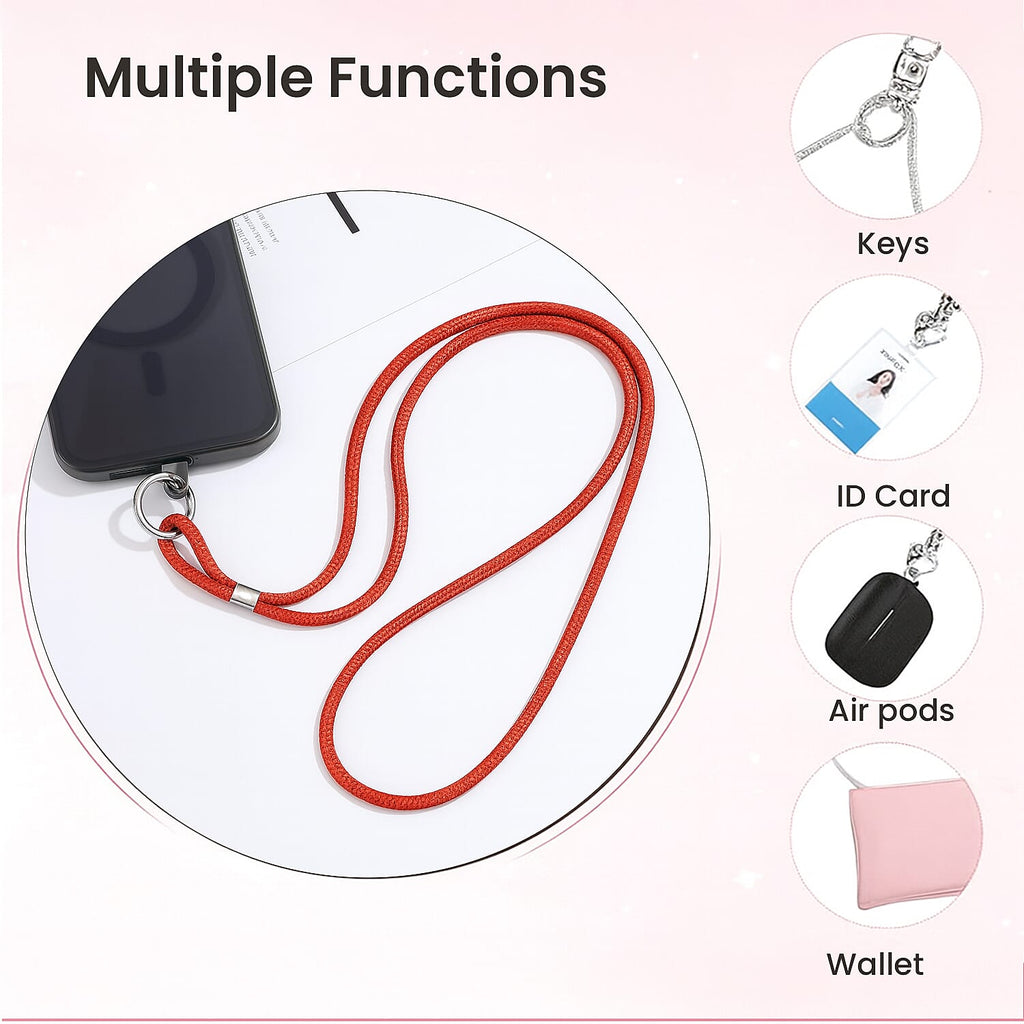 Hands-free multipurpose rhinestone neck strap for phone, keys and ID card