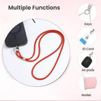 Hands-free multipurpose rhinestone neck strap for phone, keys and ID card