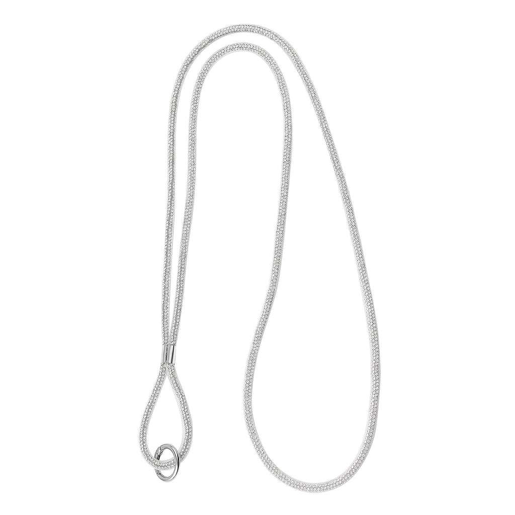 Universal Hanging Neck Phone Strap Decorated with Rhinestones (1.5 m) - White_7627327