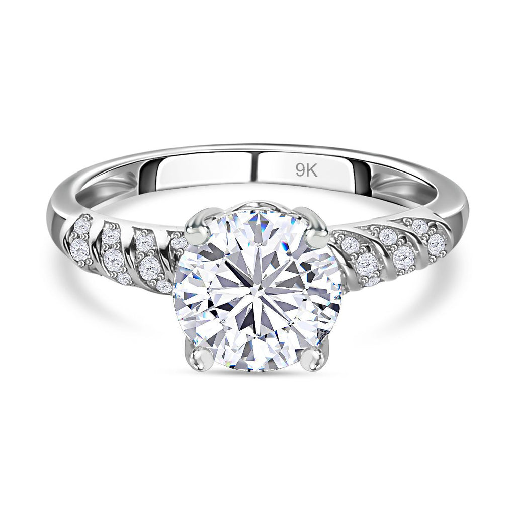 9K White Gold Moissanite Ring 1.59 Ct._7628939