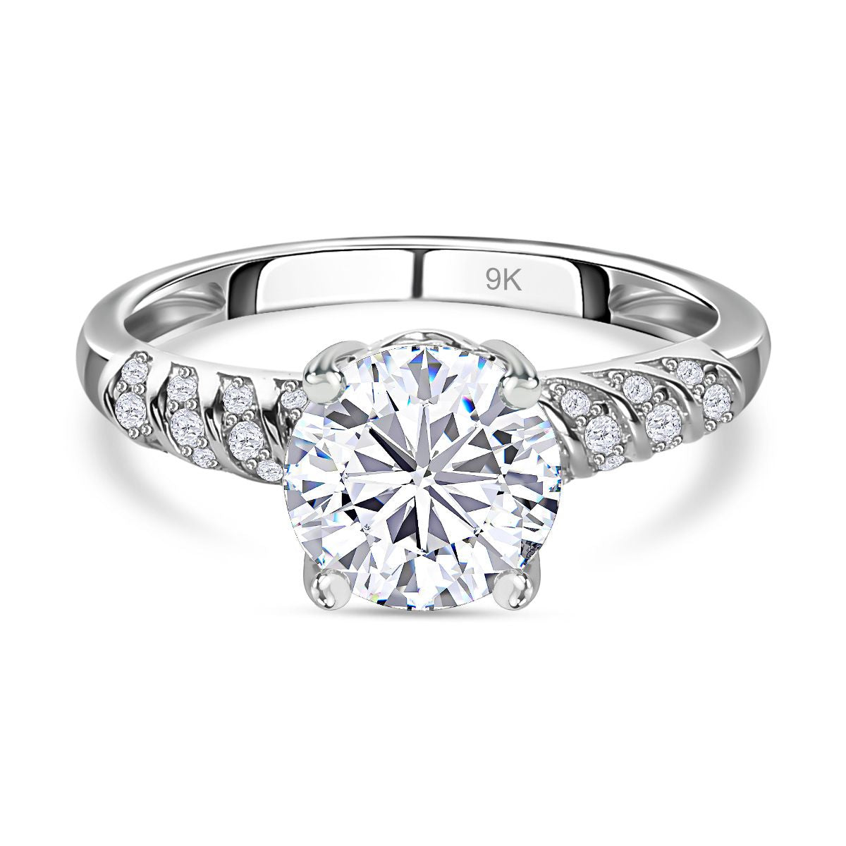 9K White Gold Moissanite Ring 1.59 Ct._7628939