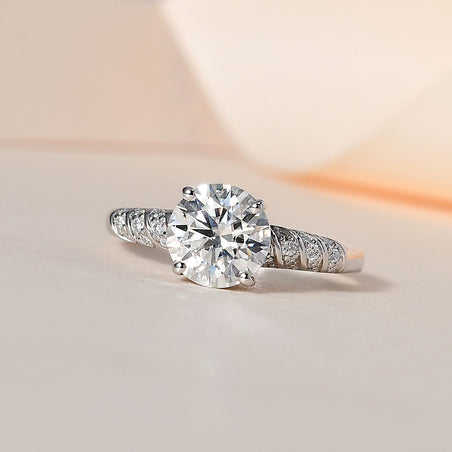 9K White Gold Moissanite Ring 1.59 Ct. V32384189 2