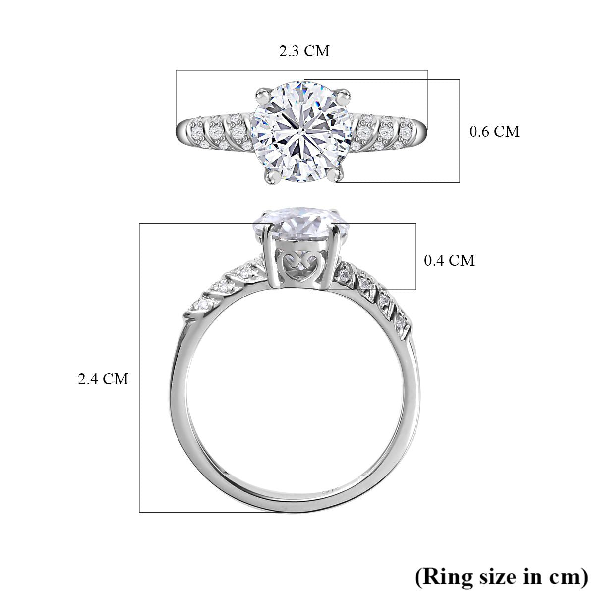9K White Gold Moissanite Ring 1.59 Ct. V32517705 6