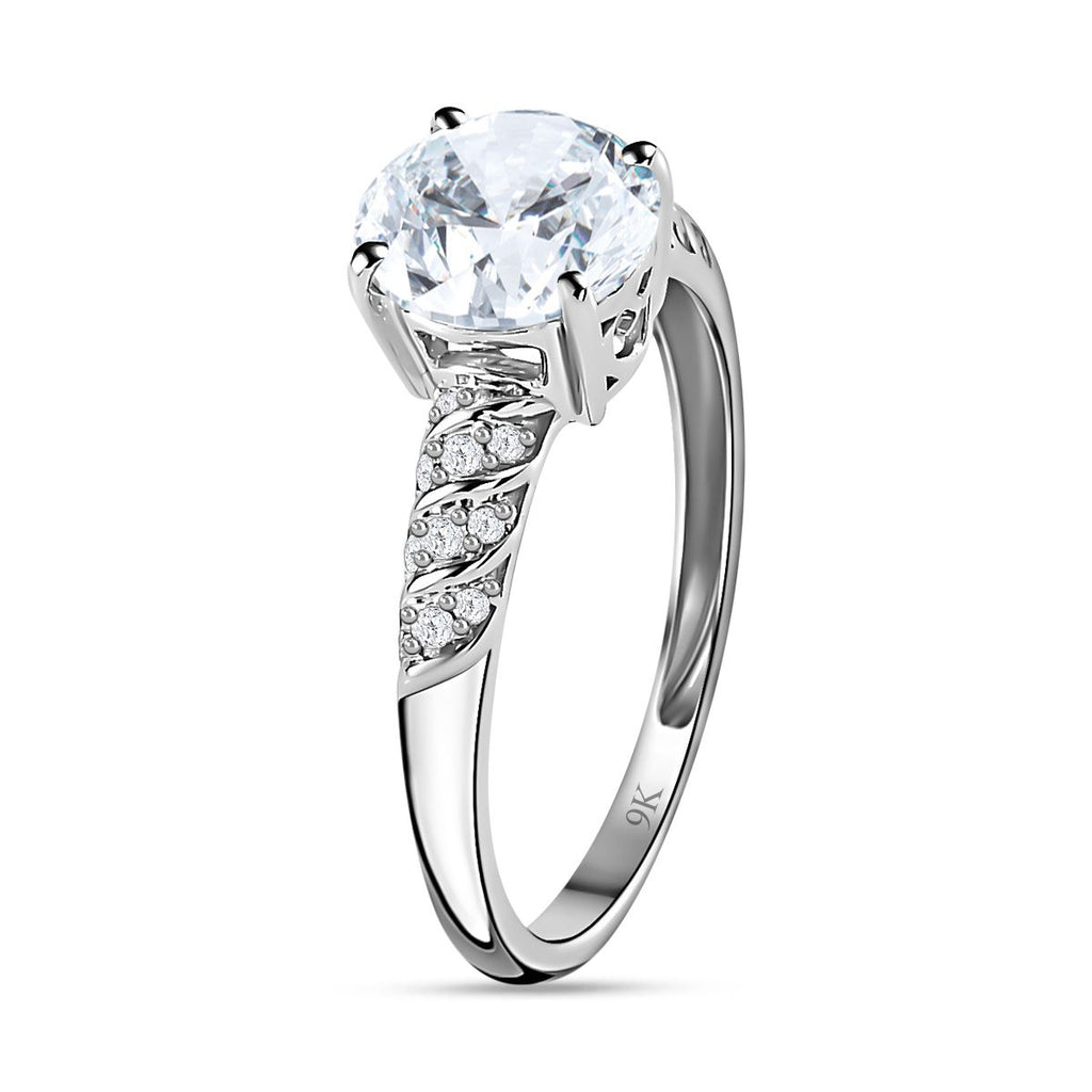 9K White Gold Moissanite Ring 1.59 Ct._7628947_3