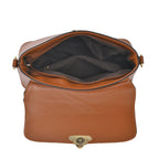 Elegant Patchwork Leatherette Crossbody Bag - Tan_7631366_4