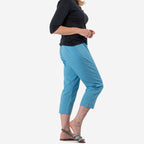 Tamsy Stretch Twill Capri Jeans for Women - Cropped Fit (Size 12) - Turquoise_7632461_4
