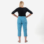 Tamsy Stretch Twill Capri Jeans for Women - Cropped Fit (Size 14) - Turquoise_7632467_3