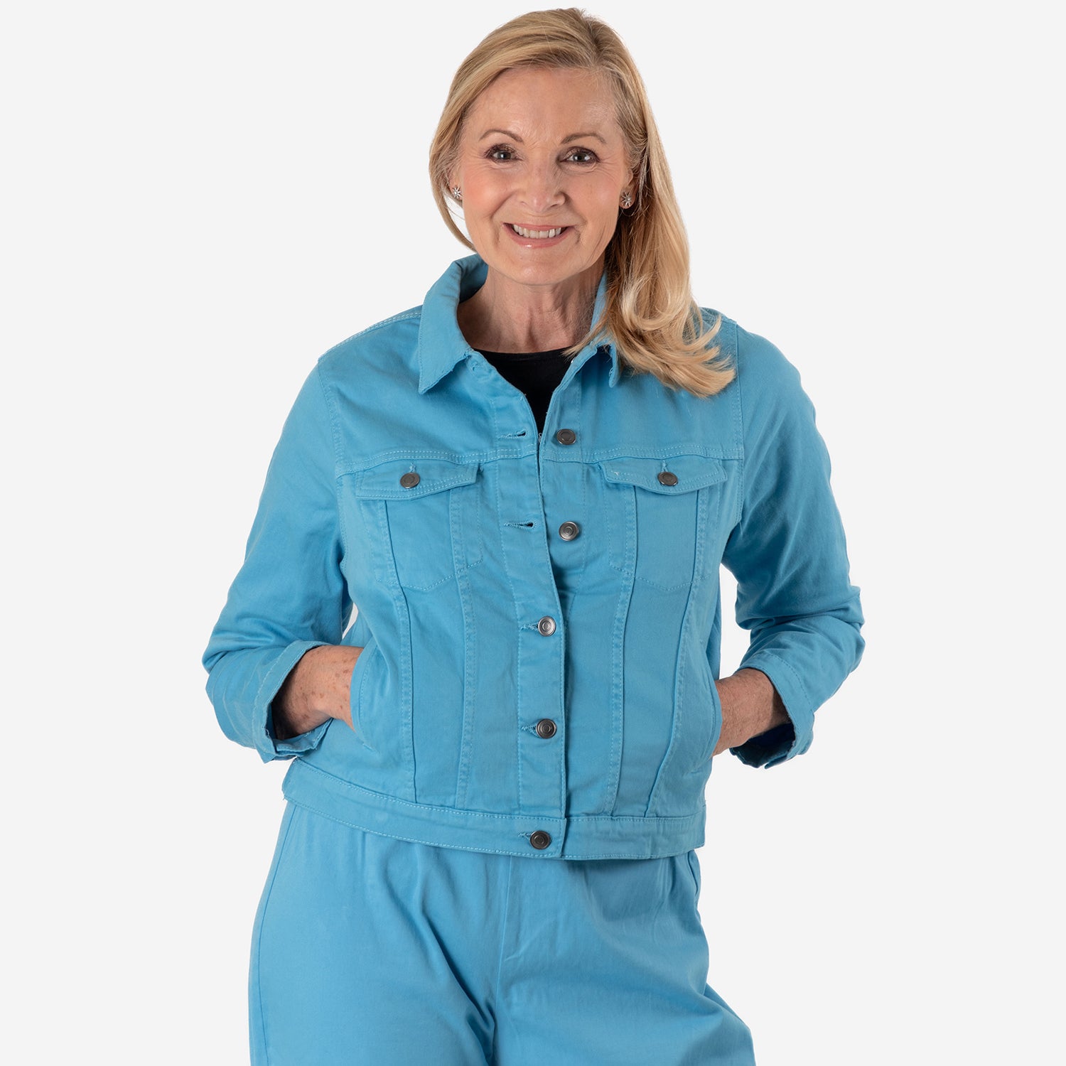 Tamsy Stretch Twill Jacket - Lightweight &amp; Stylish (Size 14) - Turqouise V32516516 0