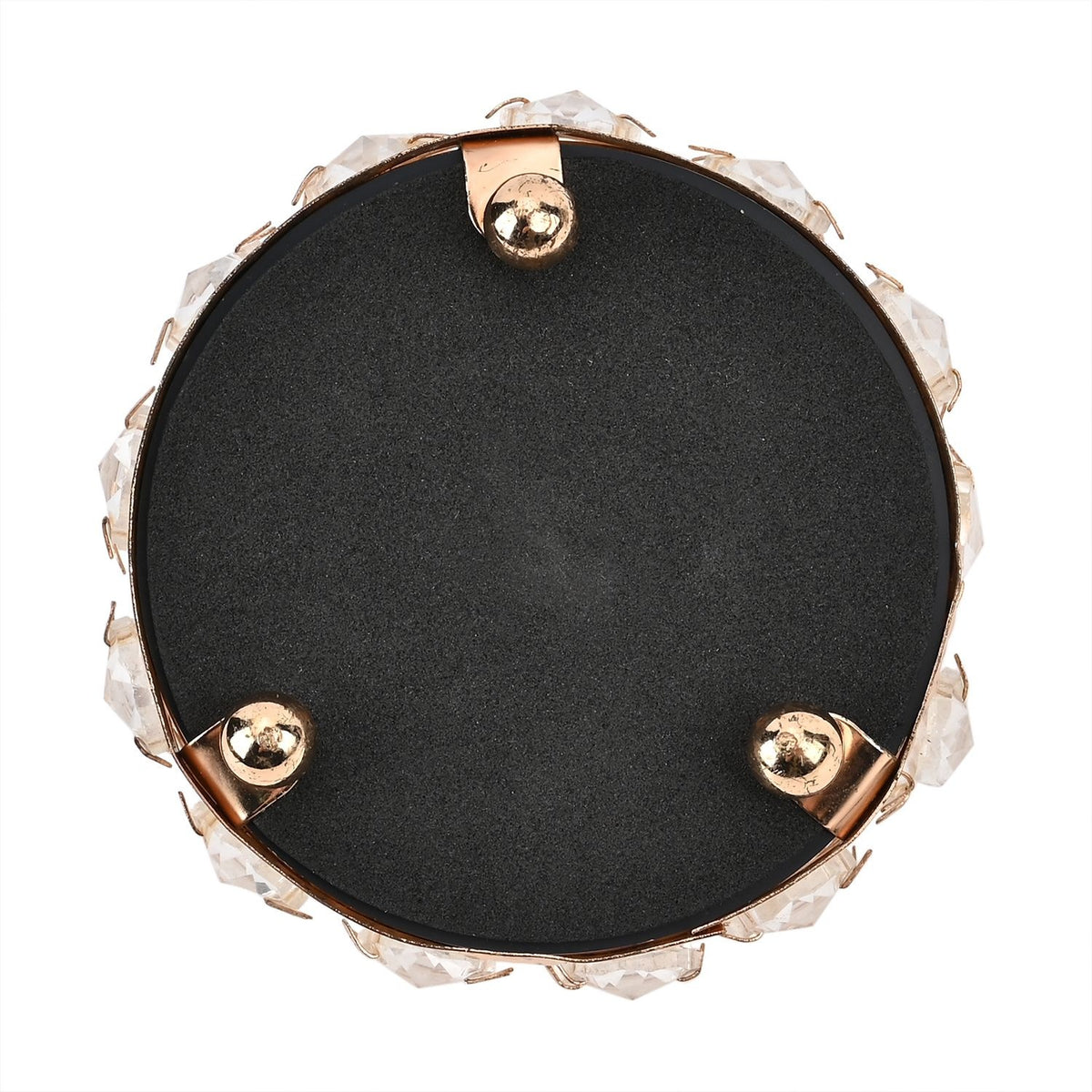 Round Crystal Studded Trinket  Box - Rose Gold V32665496 4