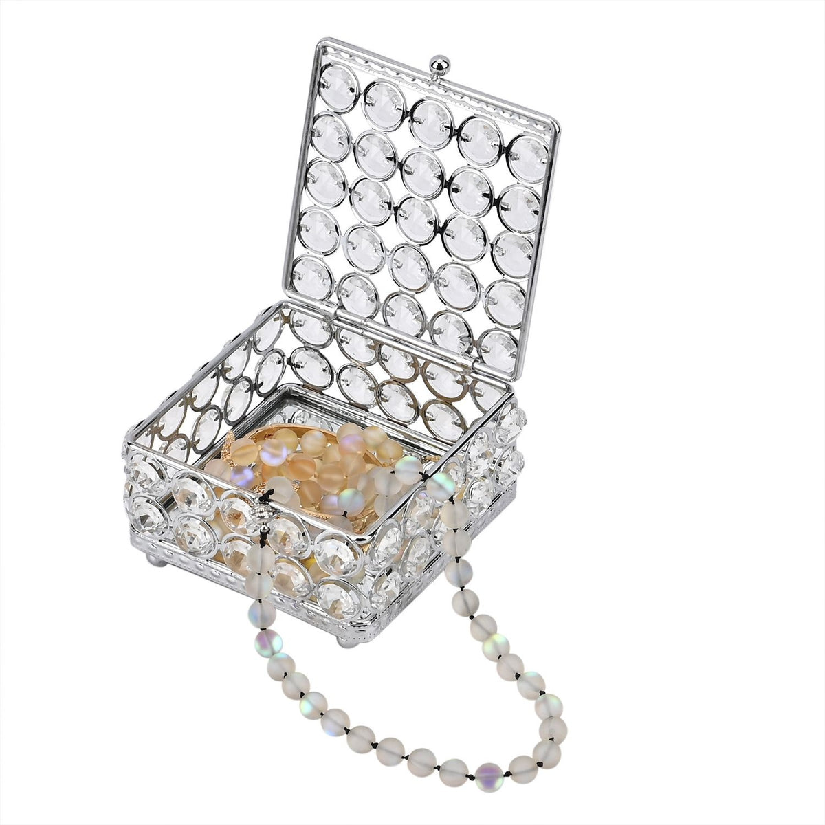 Square Crystal Studded Trinket Box (Size 10x10x9 cm) - Silver 7632679 0