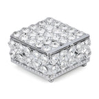 Square Crystal Studded Trinket Box (Size 10x10x9 cm) - Silver_7632679_2