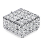 Square Crystal Studded Trinket Box (Size 10x10x9 cm) - Silver_7632679_3