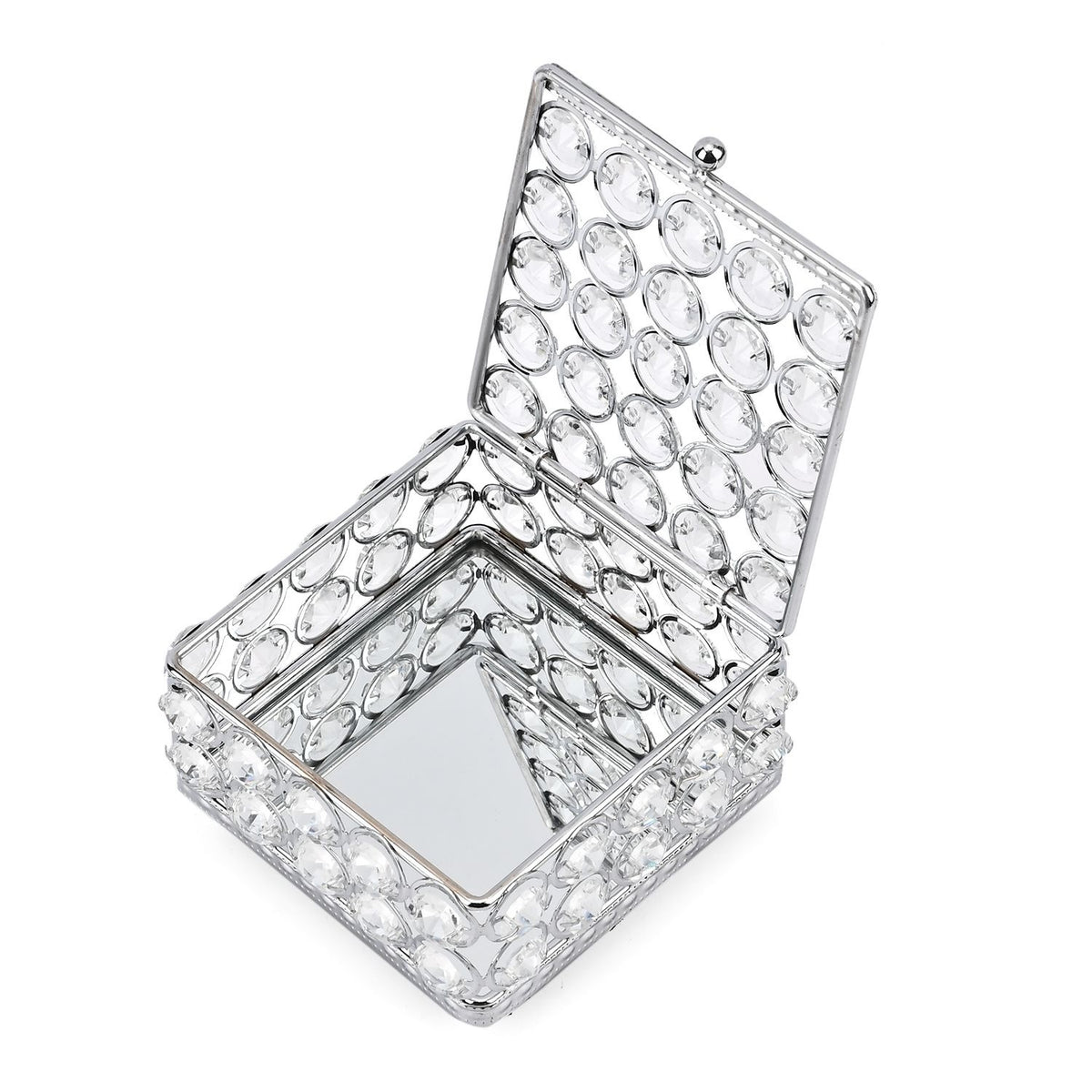 Square Crystal Studded Trinket Box (Size 10x10x9 cm) - Silver 7632679 6