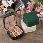 Set of 3 Jewellery Box with Soft Velvet Interior & 3 Hooks (Size 10x10x5 cm) - Black, White & Green_7632745_1